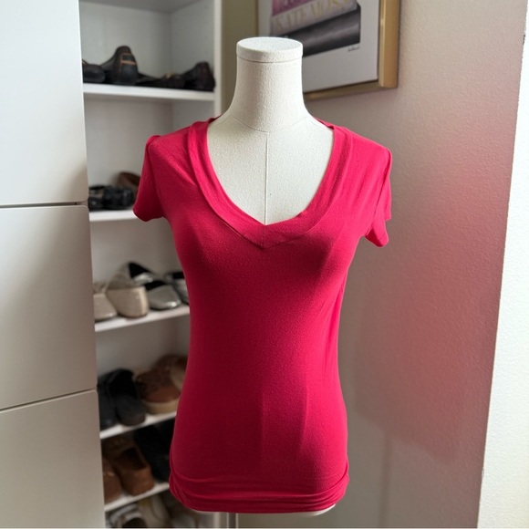 Y2K 2000’s Vintage Mossimo Red Short Sleeve Blouse T-Shirt Size Small - Picture 1 of 8